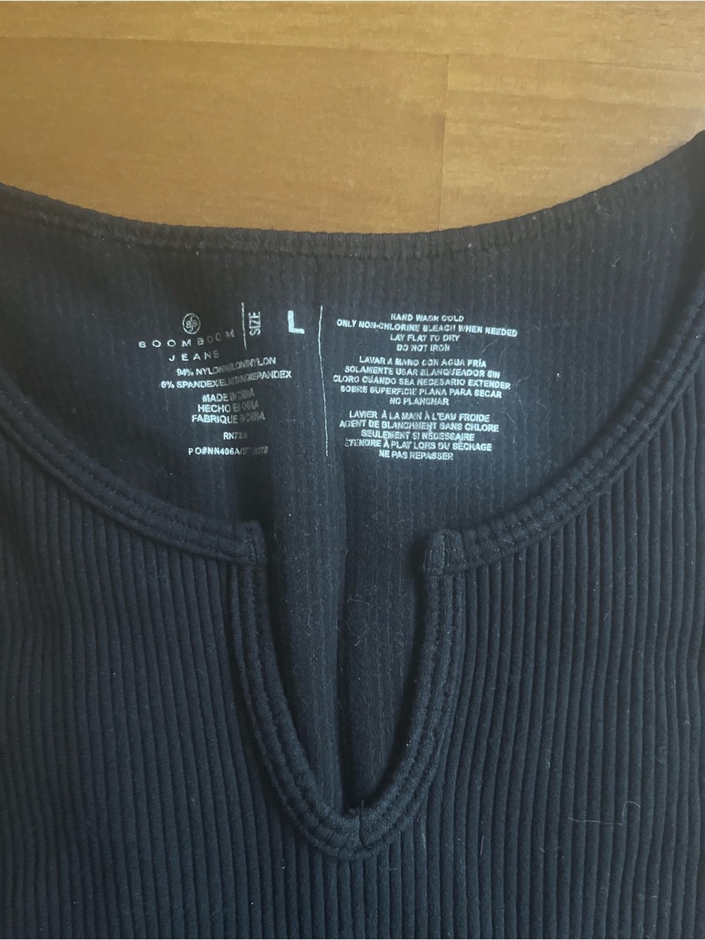 Black Ribbed Tank Top - Picture 2 of 3